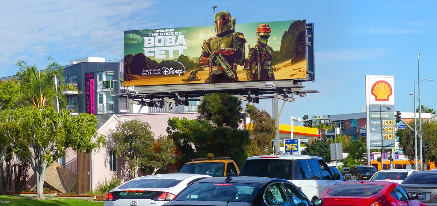 CCO printed bulletin billboards along the highway to LAX