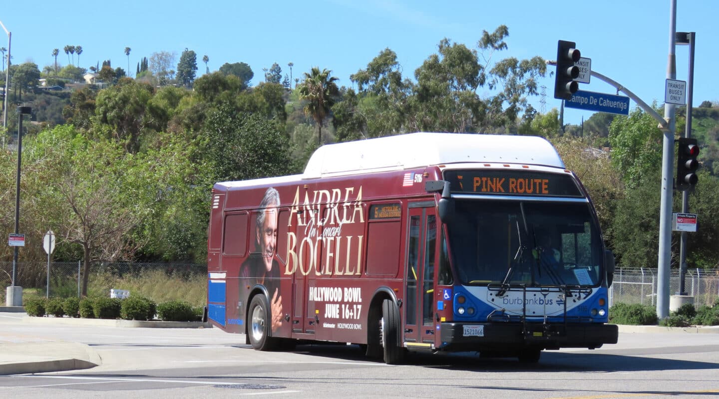 Clear Channel Outdoor Andrea Bocelli bus wrap Los Angeles, CA