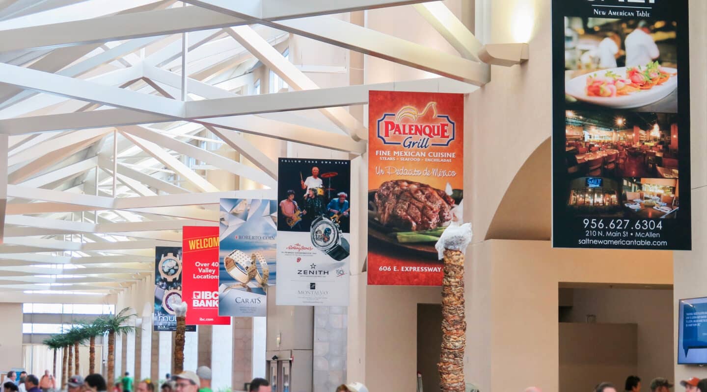 Clear Channel Outdoor. hanging tension fabric display