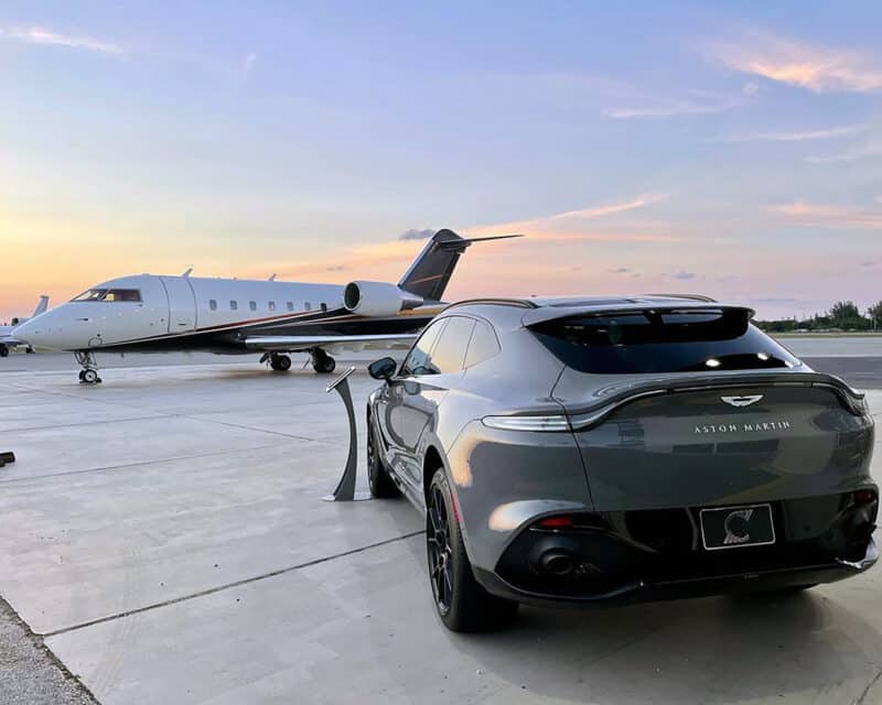 Clear Channel Outdoor - private jet Aston Martin