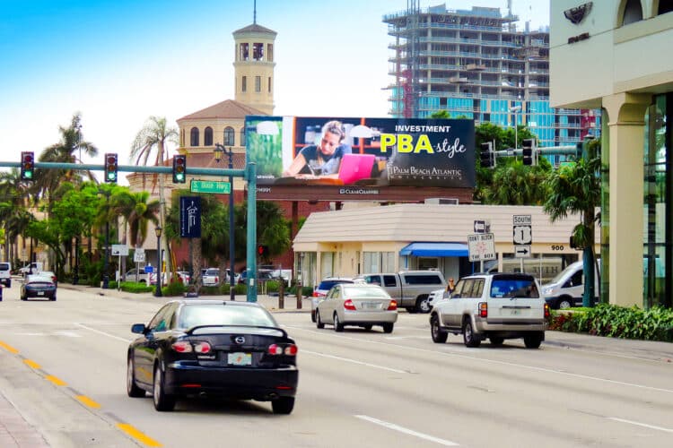 Clear Channel Outdoor billboard on busy roadway