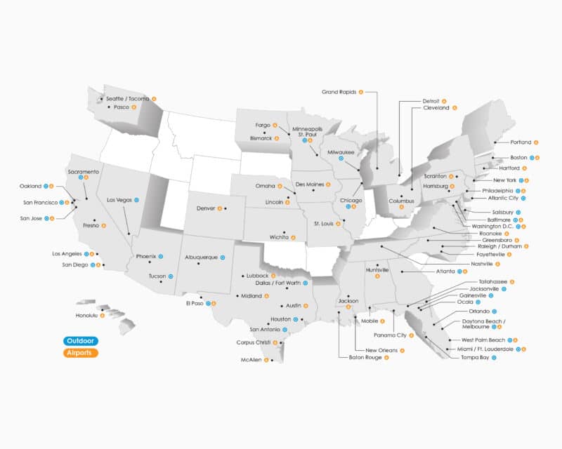 Clear Channel Outdoor where we are coverage map