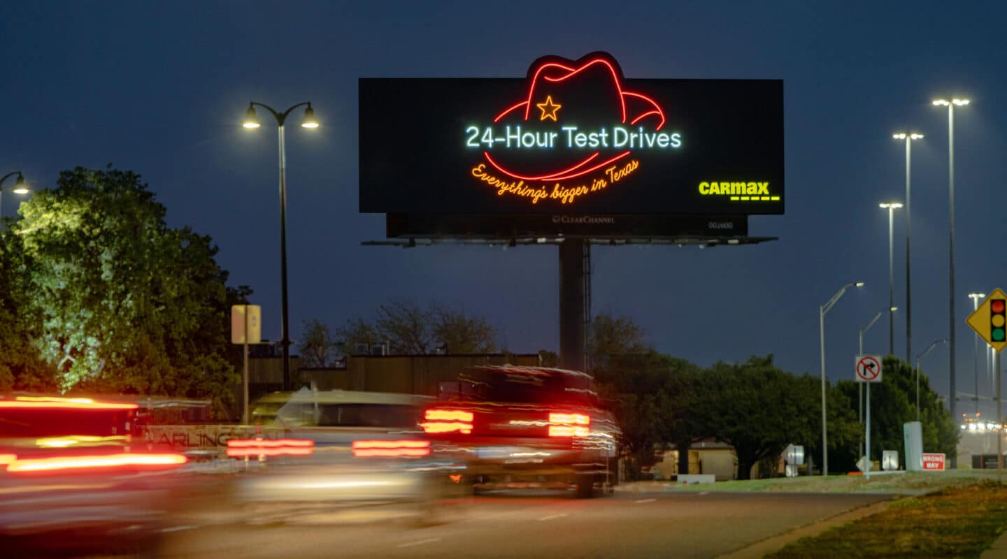 Clear Channel Outdoor printed billboards night effects
