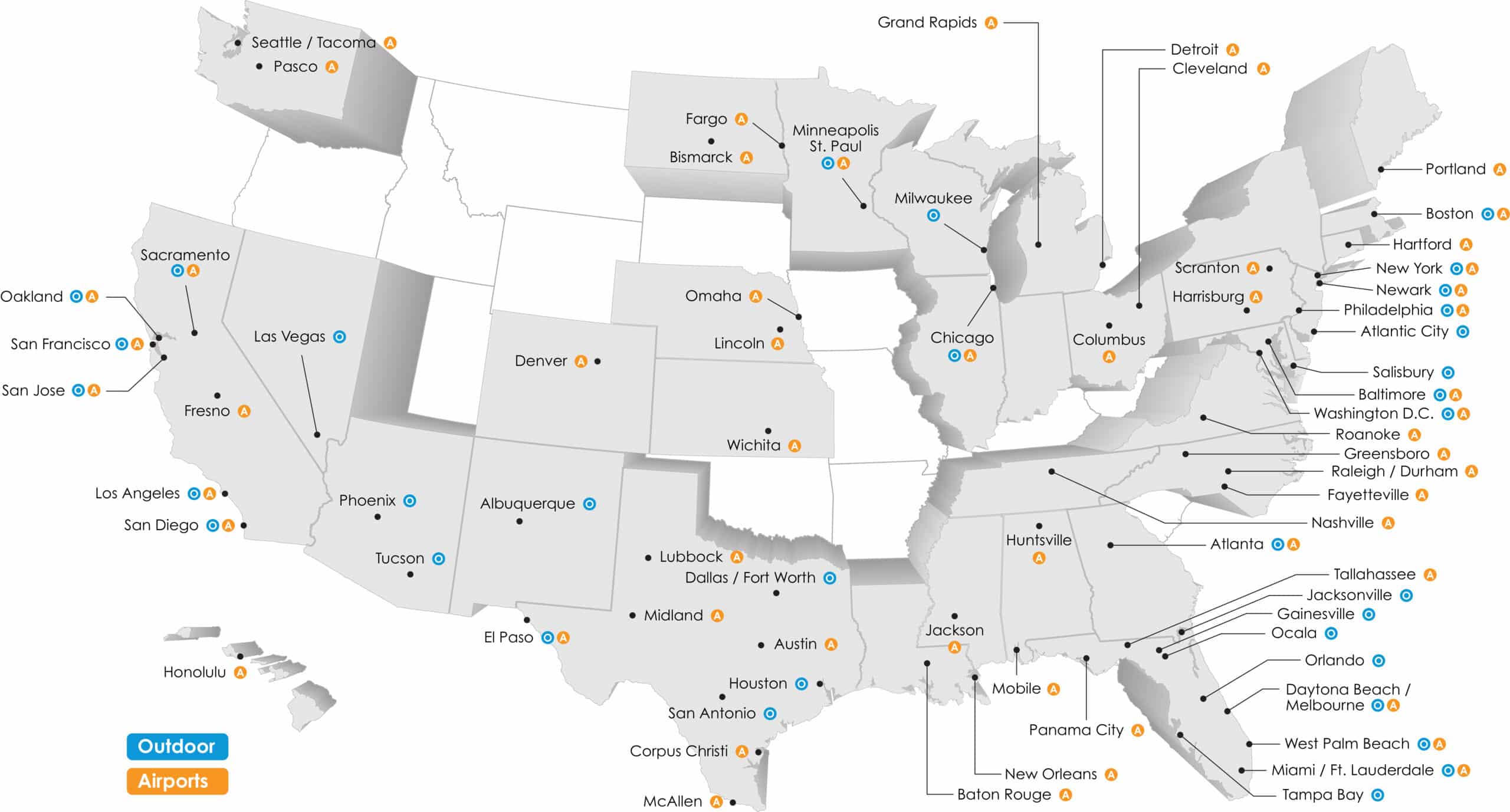 Clear Channel Outdoor Coverage Map United States