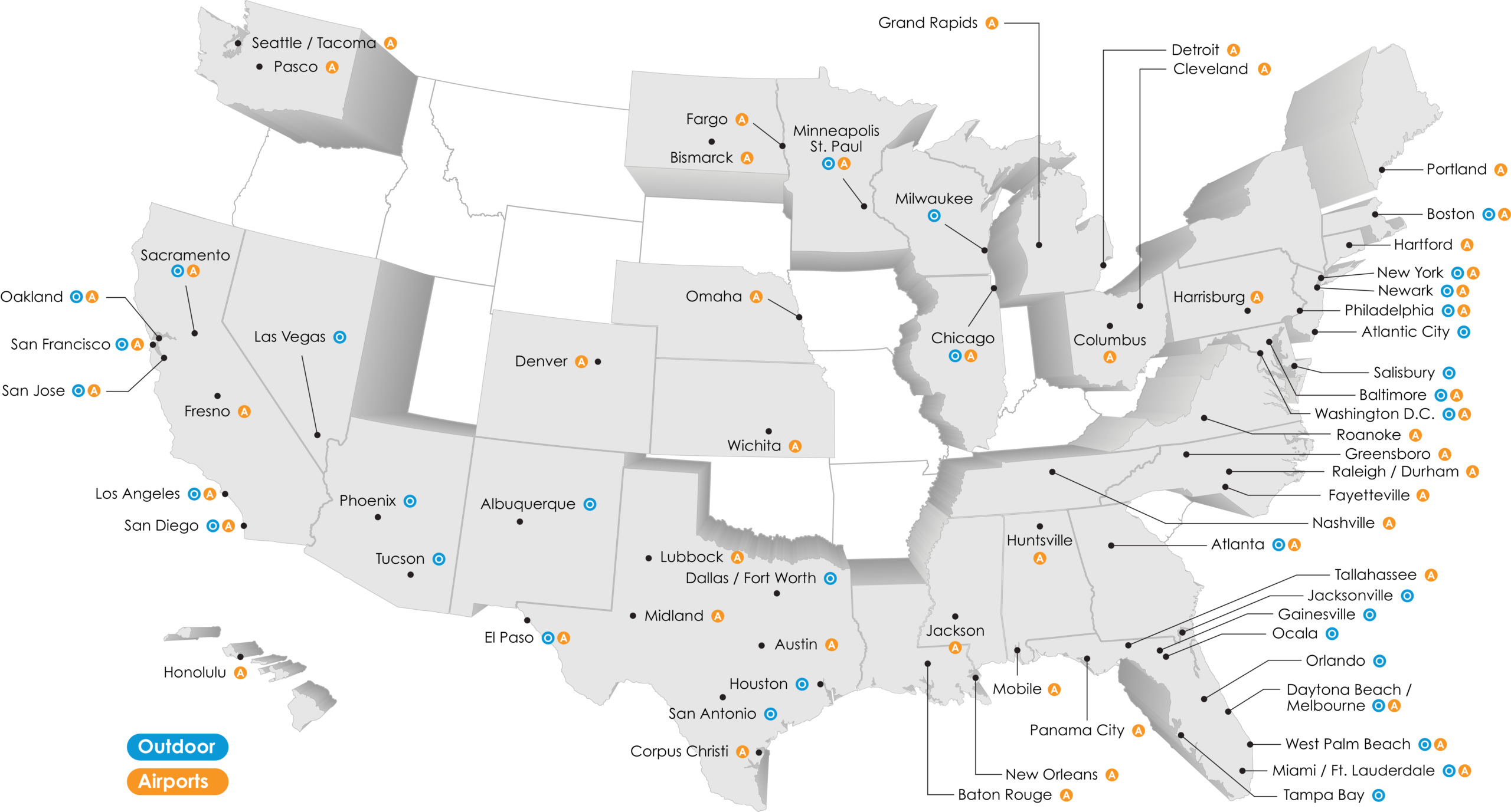 CCO Airports US Map 01