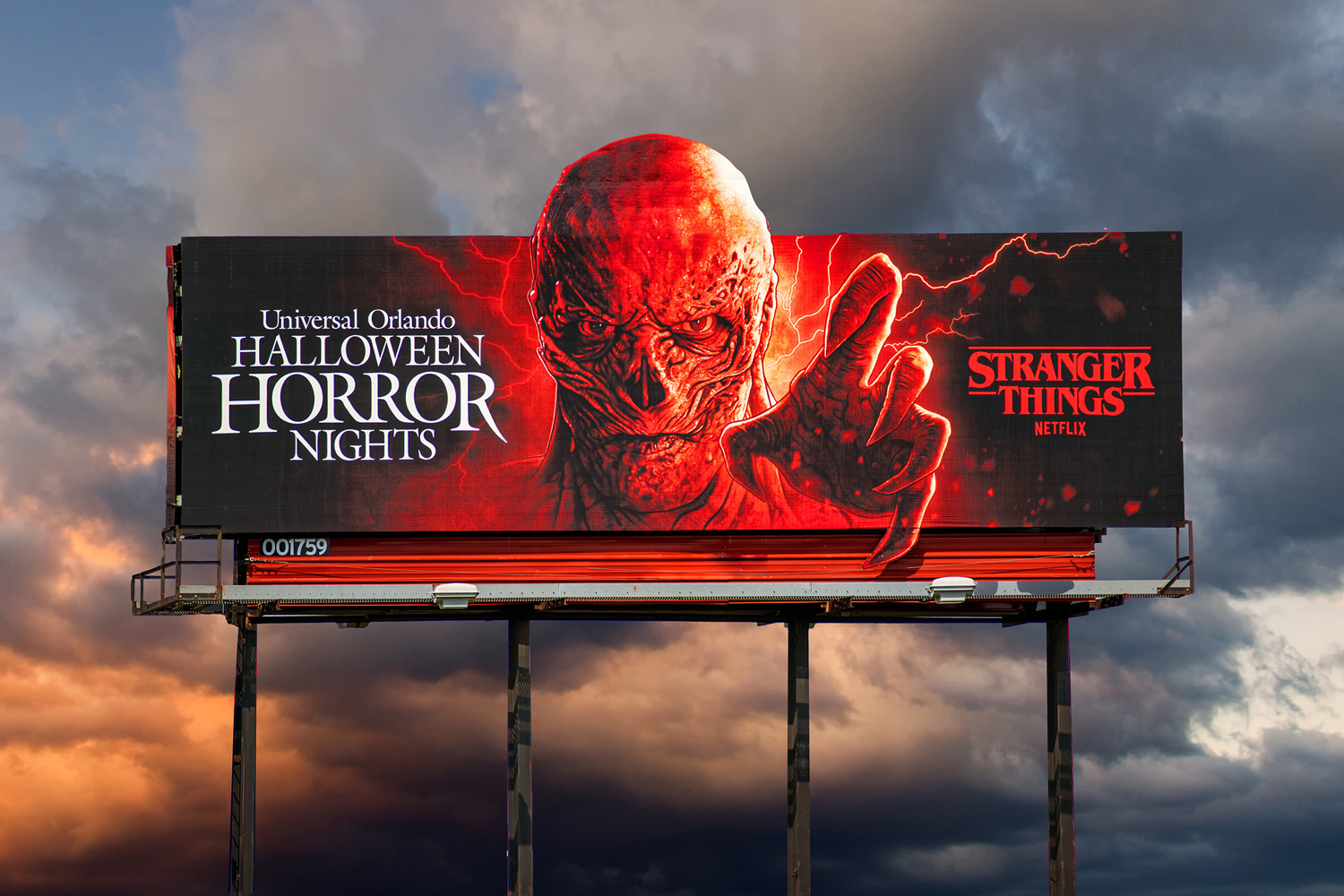 Halloween Horror Nights - breaks the plane billboard - from Universal Studios