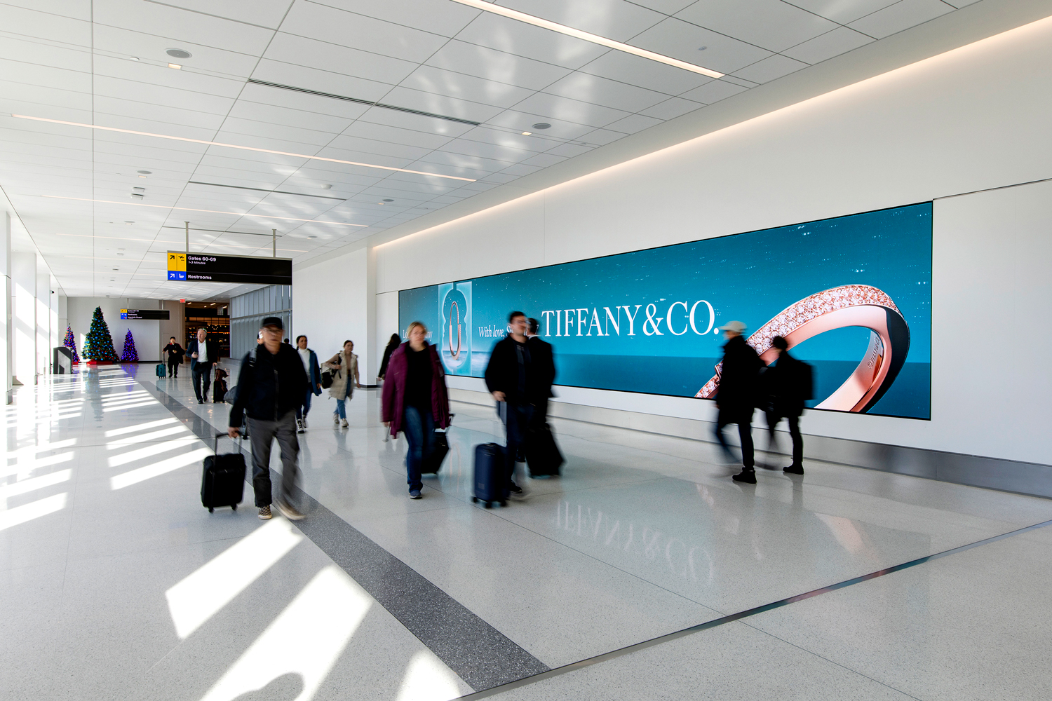 LaGuardia Airport LED Video Wall Tiffanys walkway