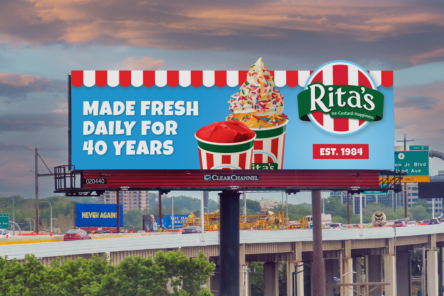 Billboard in Philadelphia for Rita's Ice