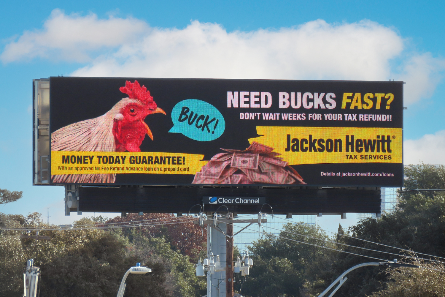 Need Bucks Fast Jackson Hewitt Financial Billboard Ad