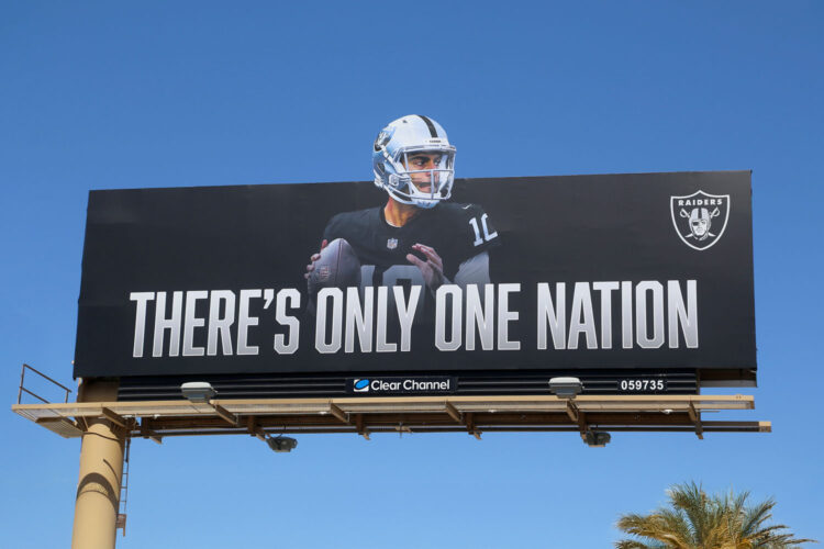 There is only one nation — Las Vegas Raiders Football Billboard