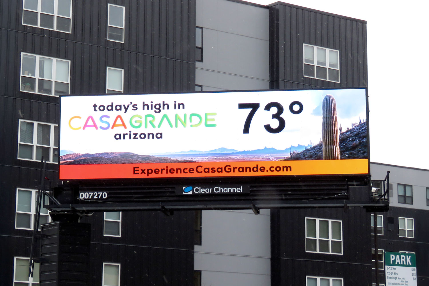 Case Grande Chamber of Commerce live digital with weather temp display