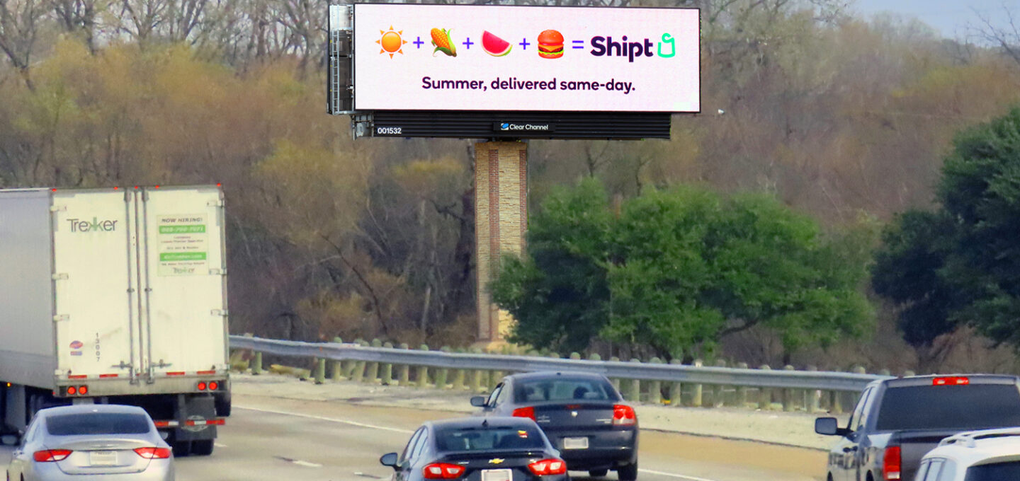 Digital Bulletin Billboard ad for Shipt same day delivery