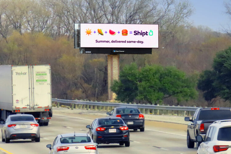 Digital Bulletin Billboard ad for Shipt same day delivery