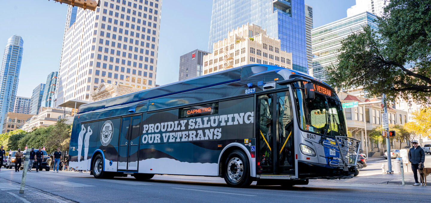 Bus ad in Austin on a CapMetro bus